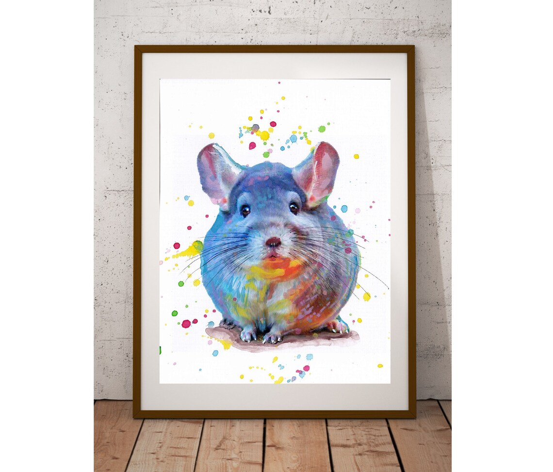 Chinchilla Nursery Watercolor Animal Art Print