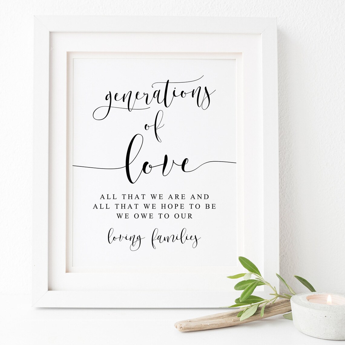 Generations Of Love Wedding Sign Art Print