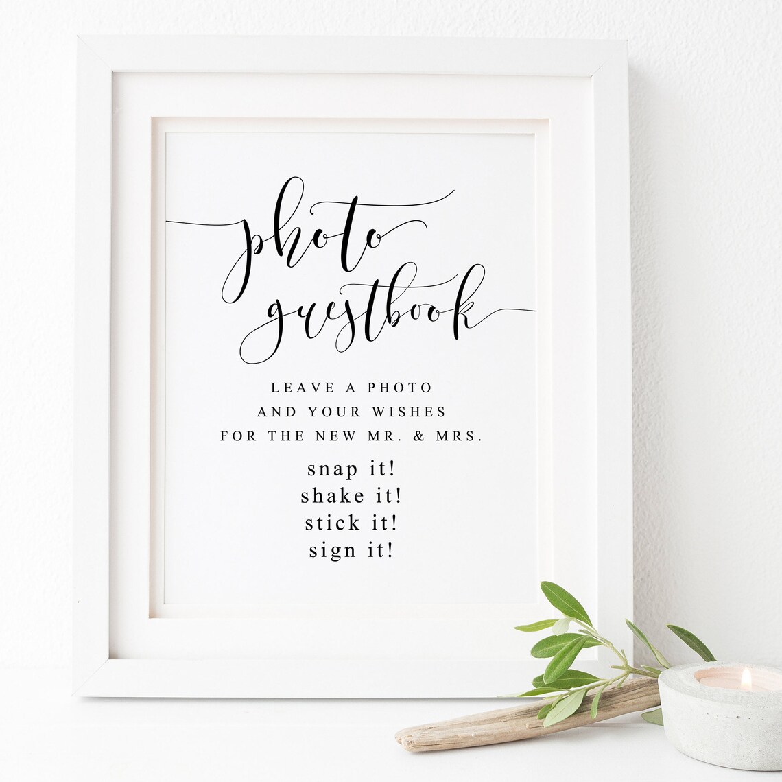Wedding Guestbook Sign, Photo Guestbook Poster