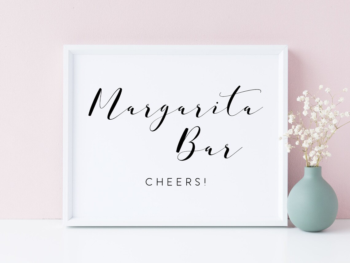 Margarita Bar Sign, Cocktail Bar Wall Art Print