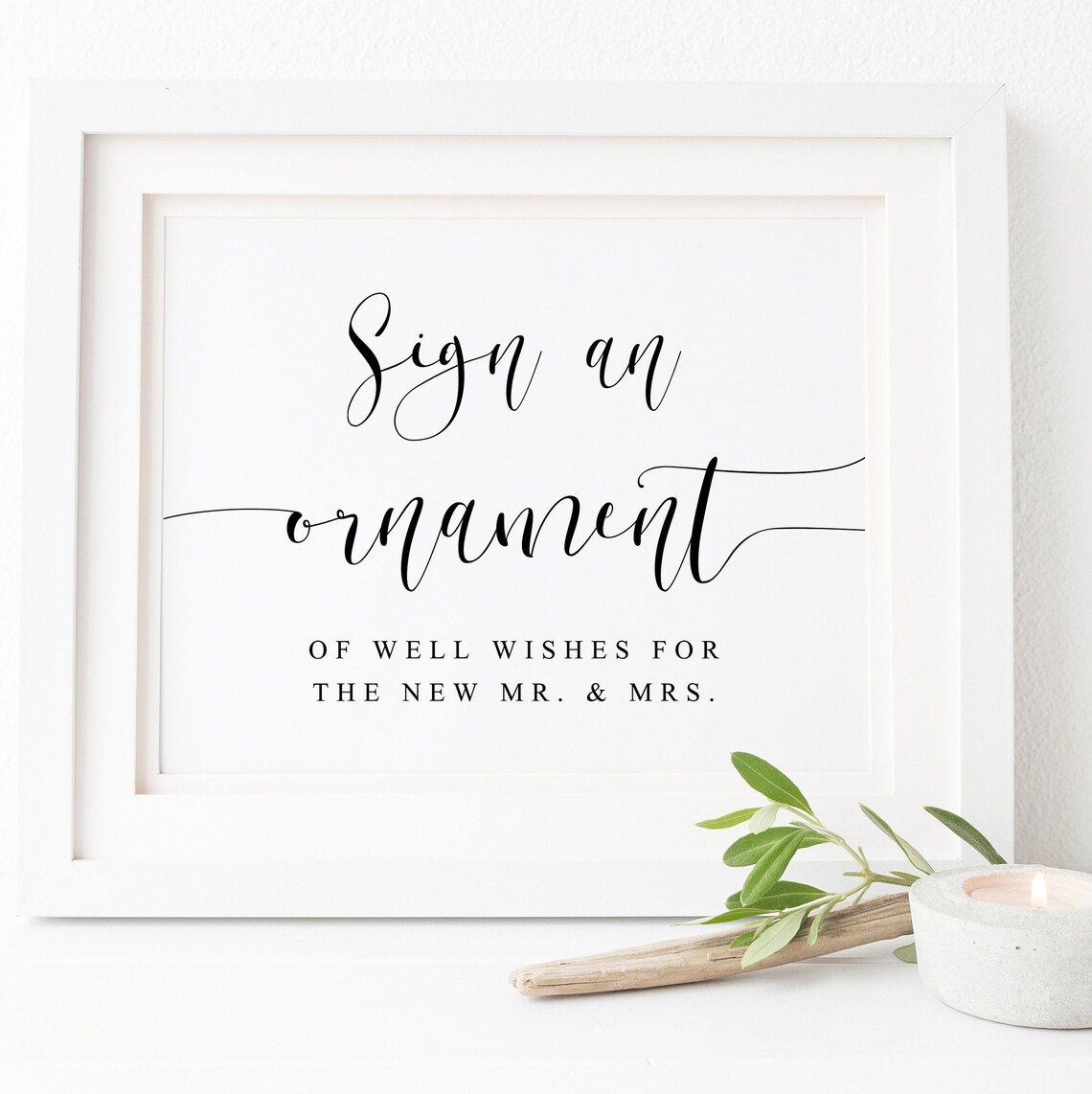 Ornament Guestbook Sign, Wedding Reception Poster Print