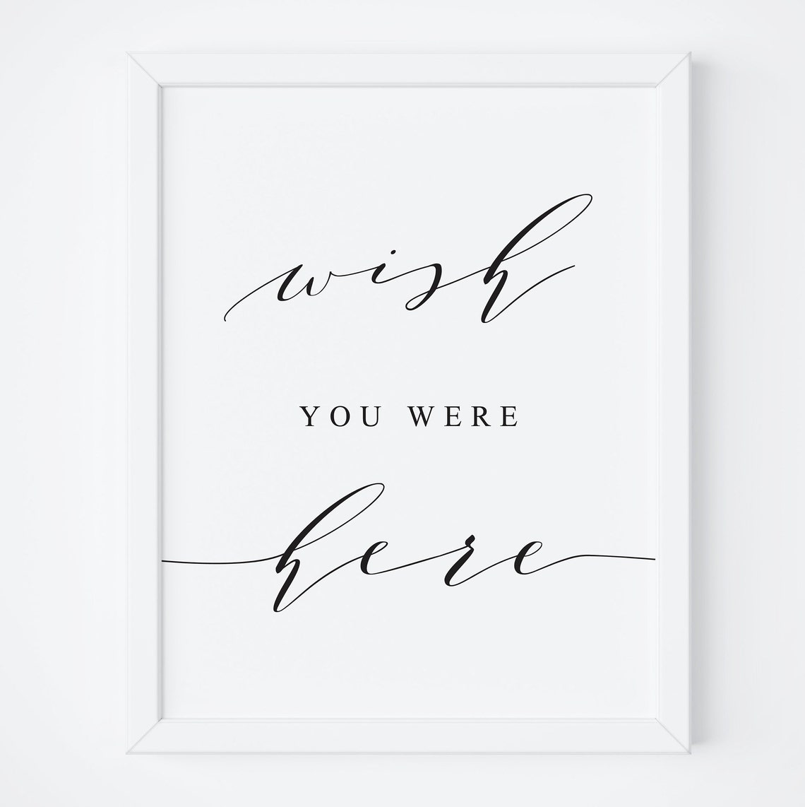 Wish You Were Here Wedding Memory Table Sign Calligraphy Poster