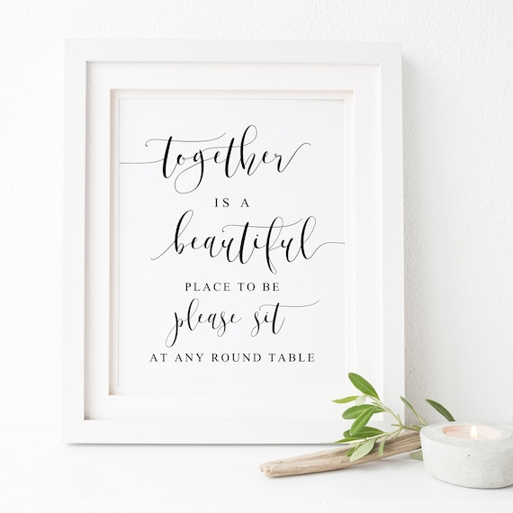 Together Is A Beautiful Place To Be Sign Print