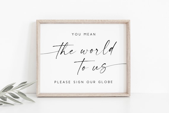 Globe Guest Book Sign, Map Reception Travel Poster