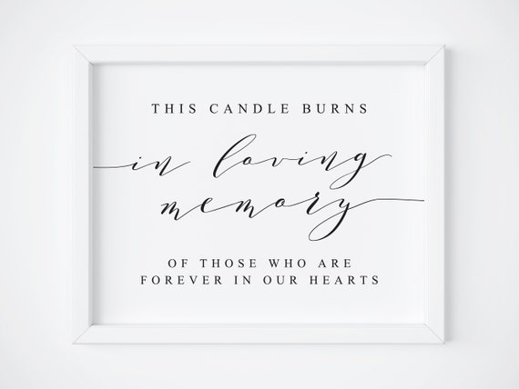 This Candle Burns In Loving Memory Memorial Sign Art Print