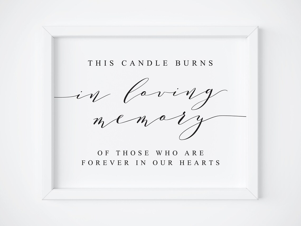 This Candle Burns In Loving Memory Memorial Sign Art Print