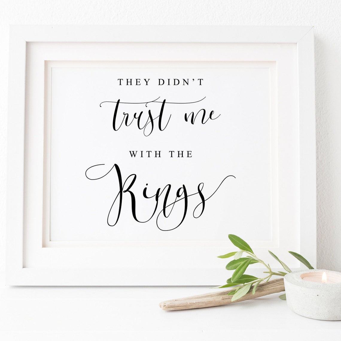 They Didn't Trust Me With the Rings Sign Ring Bearer Wedding Poster