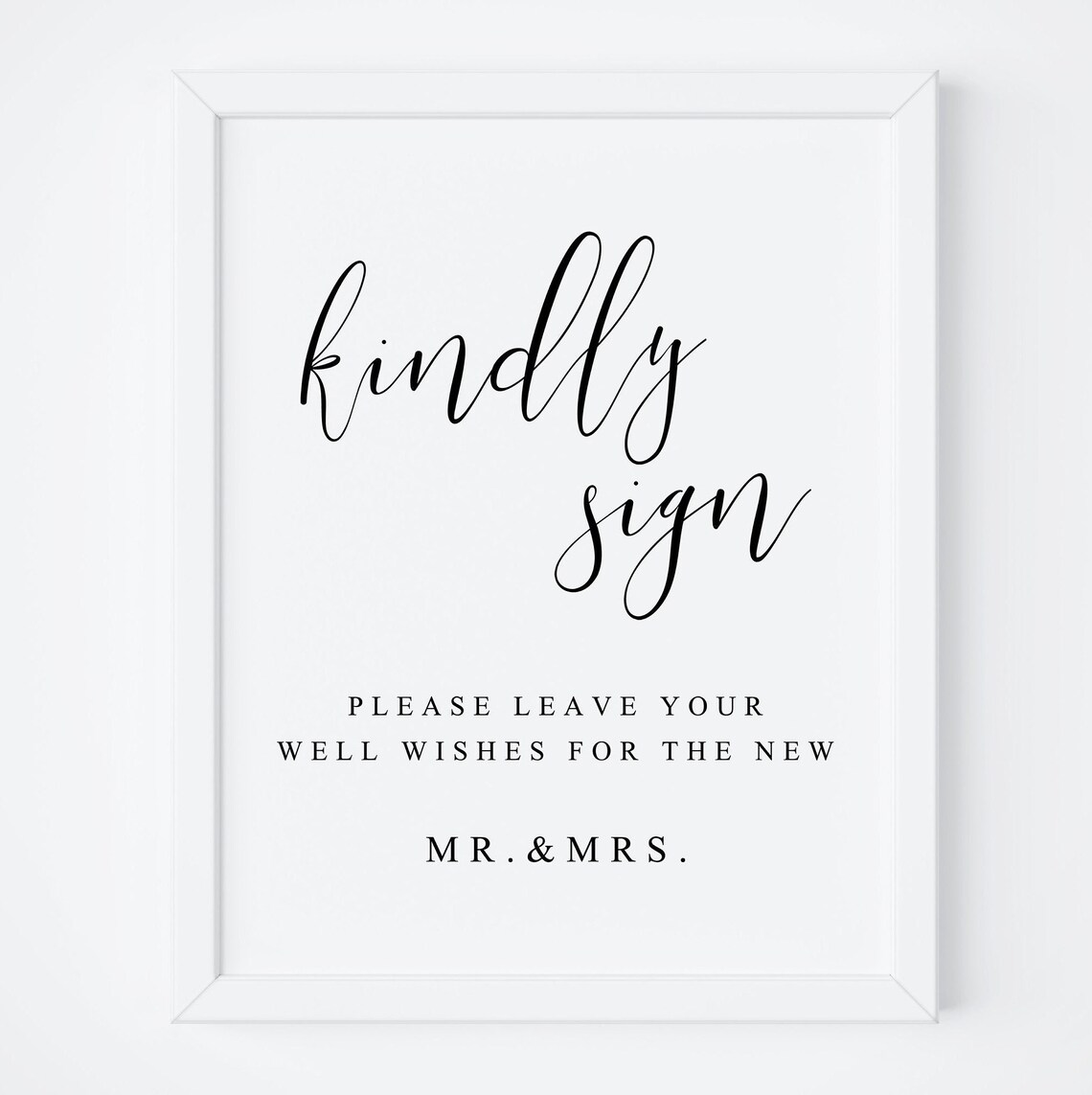 Kindly Sign Guestbook Wedding Guestbook Art Print