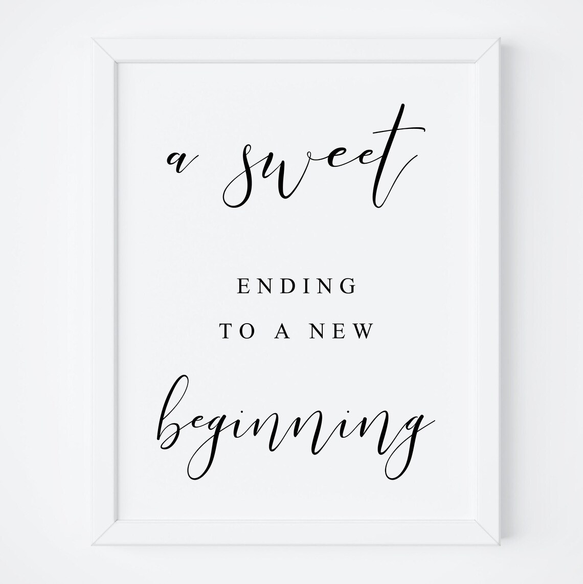 Sweet Ending To A New Beginning Wedding Sign