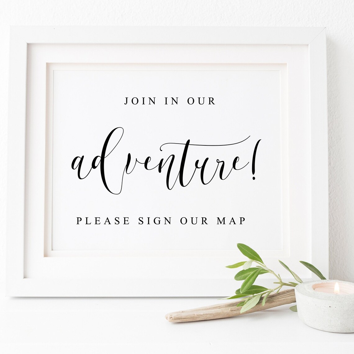 Adventure Wedding Guest Map Sign, Reception Art Print