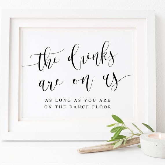 Wedding Drink Sign, Open Bar Celebration Poster