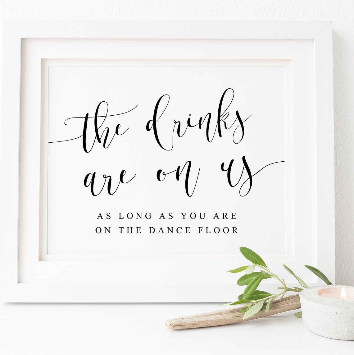 Wedding Drink Sign, Open Bar Celebration Poster