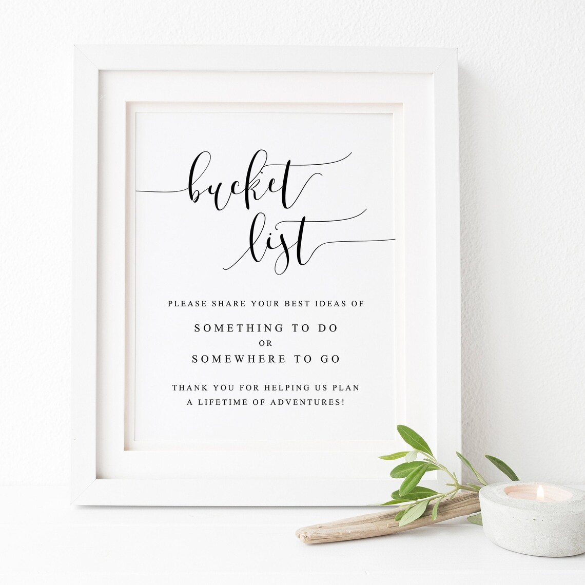 Wedding Bucket List Sign, Wedding Reception Wall Print