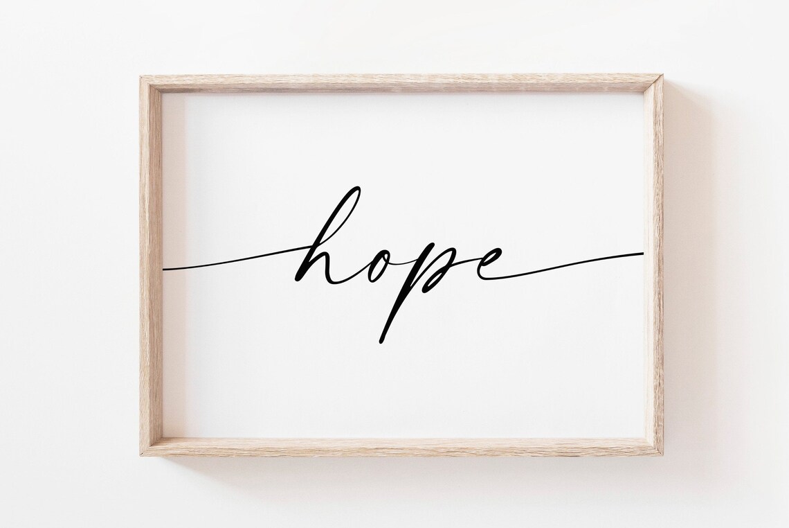 Hope Typography Motivational Quote Art Print