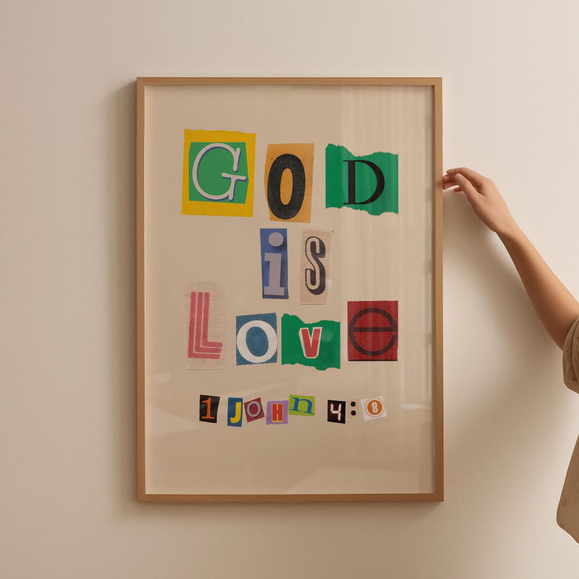 God Is Love Wall Print Retro Christian Art John Scripture Christian Poster Bible Verse Wall Decor Spiritual Wall Art - Image 3