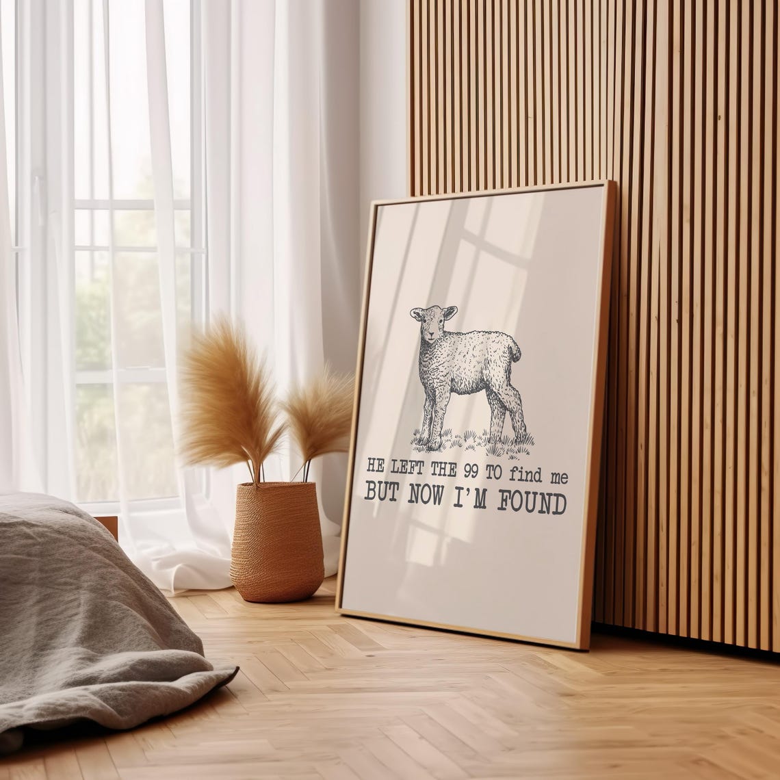 Cute Lamb Christian Wall Print Religious Print Christian Poster Bible Verse Wall Decor Art Christian Gift - Image 2