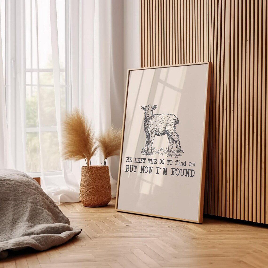 He Left The 99 Lamb Sketch But Now I Am Found Christian Poster - Image 2