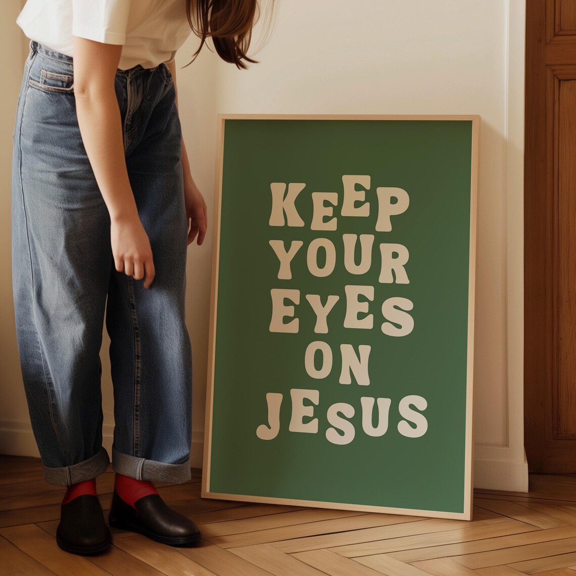 Keep Your Eyes on Jesus, Christian Wall Art Print - Image 2