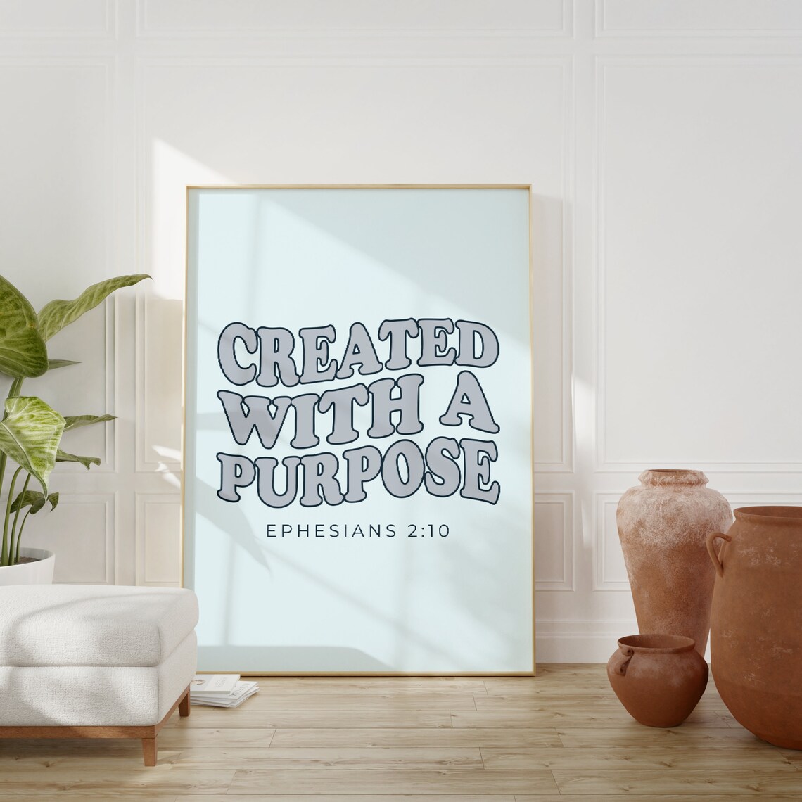 Retro Christian Wall Print, Created With A Purpose - Image 5