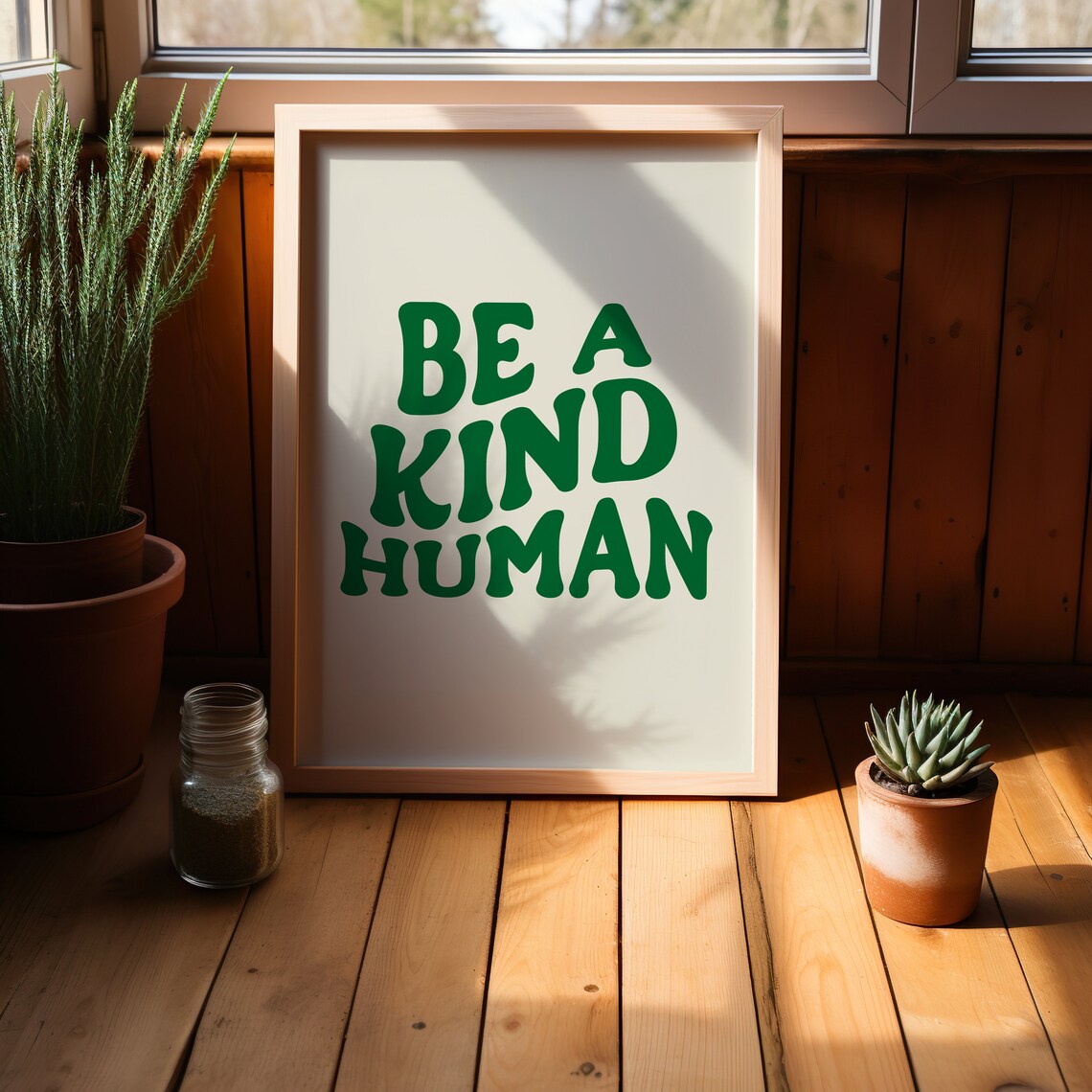 Kind Retro Groovy Inspirational Quote Art Print - Image 4
