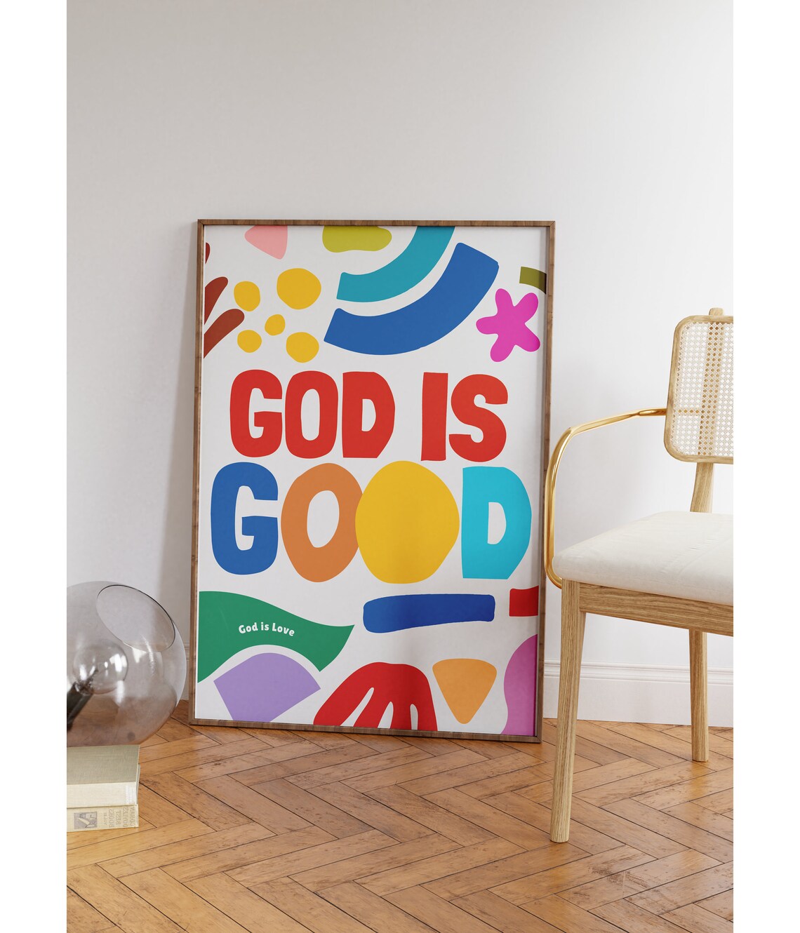 Retro Christian God Is Good Bible Verse Wall Art Print - Image 5