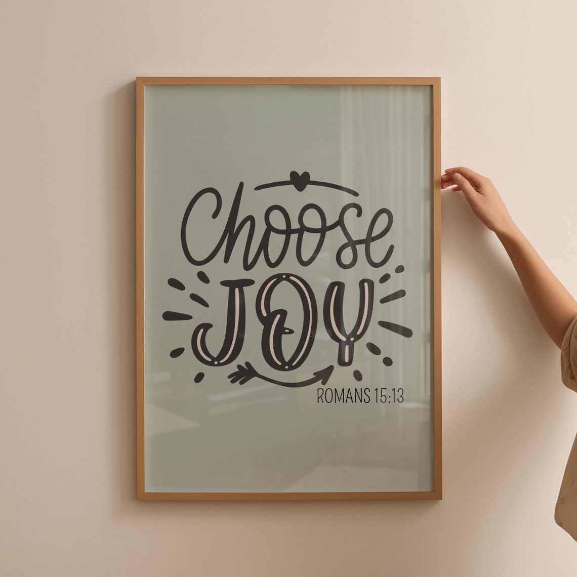 Choose Joy Print Christian Wall Art Romans Christian Poster Scripture Art Bible Verse Gift For Christians Wall Art Prints Wall Decor - Image 2
