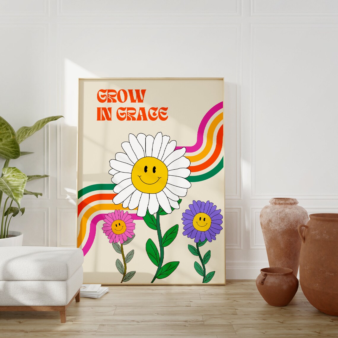 Retro Christian Grow In Grace Scripture Wall Print - Image 3