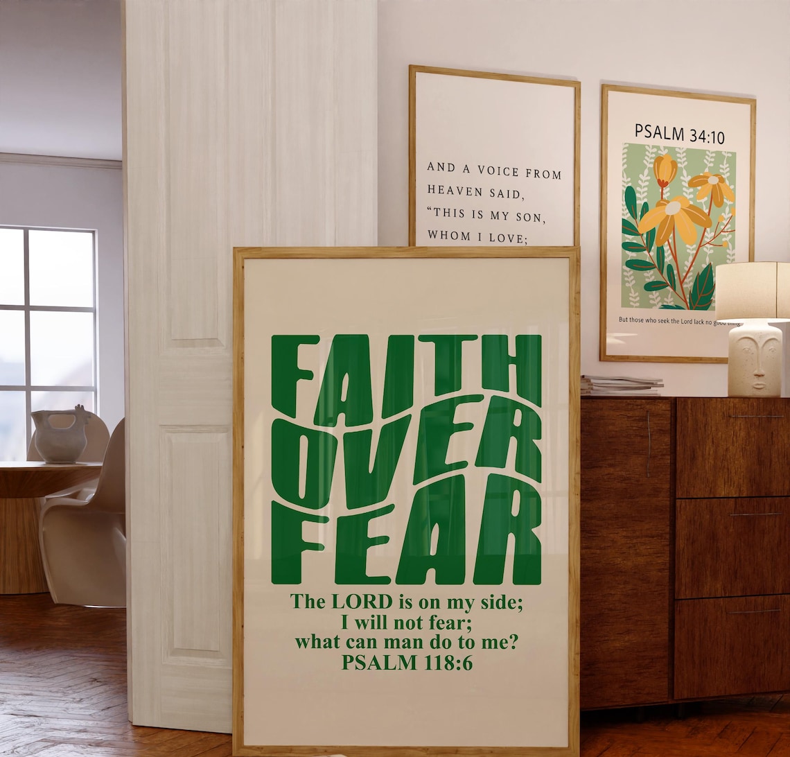 Retro Christian Psalm Scripture Faith Poster