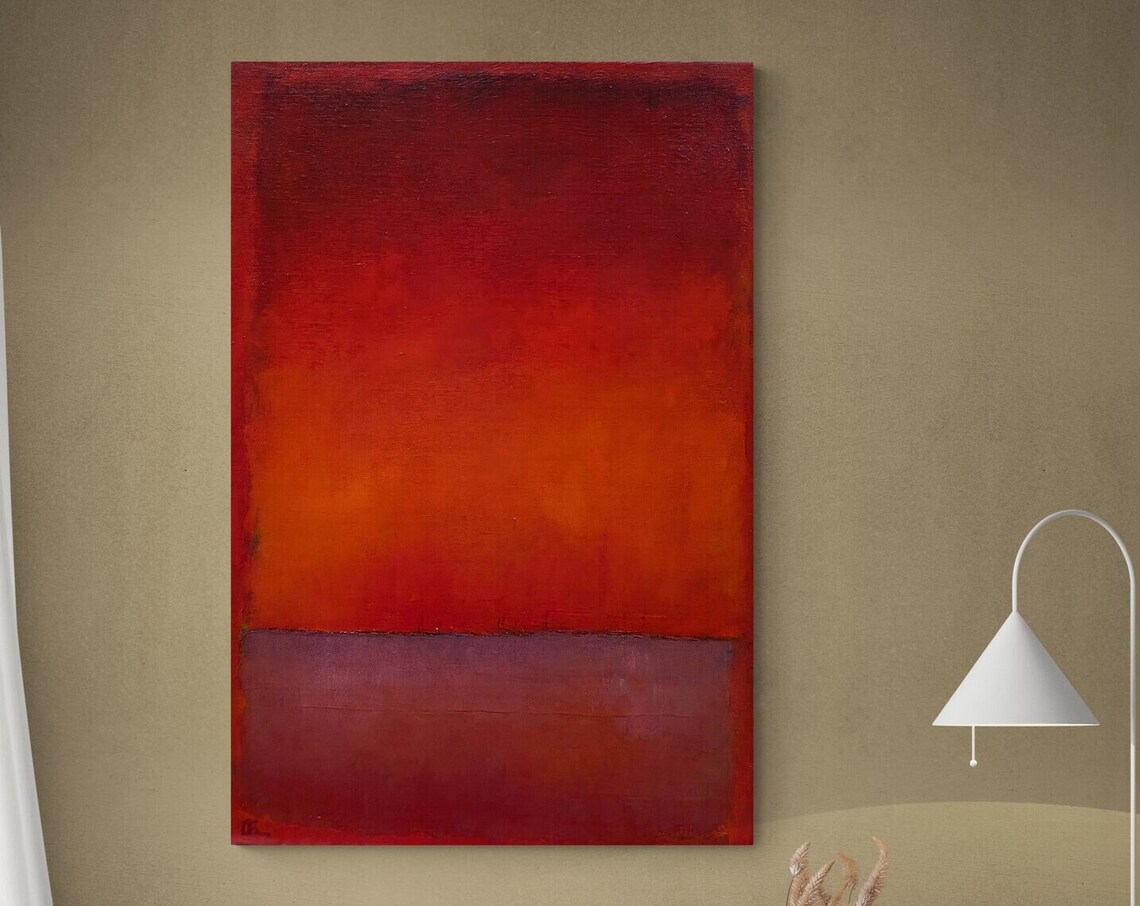 Mark Rothko Style Red Color Field Abstract Modern Wall Art Poster - Image 2