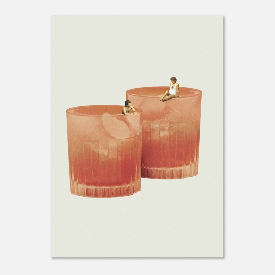 Holiday In A Glass 3 Cocktail Collage Art Print - Image 2