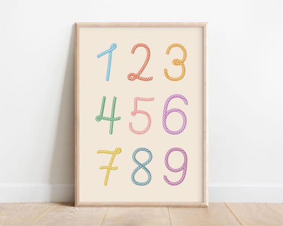 Kids Number Print Colorful Counting Poster Cute Cowboy Numbers Retro Playroom Decor Educational Toddler Classroom Art Fun Kids Bedroom