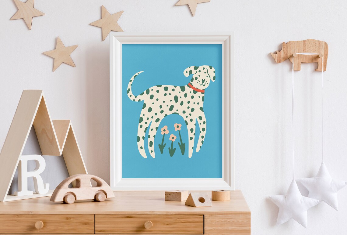 Dalmatian Retro Animal Kids Art Print, Playroom Decor - Image 5