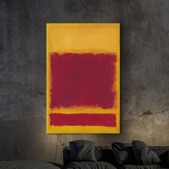 Mark Rothko Orange Over Red Poster Mark Rothko Exhibition Poster Expressionism Art Rothko Reproduction Art Mark Rothko Glass