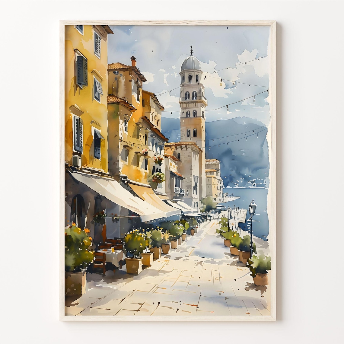 Croatia Split Dubrovnik Hvar Trogir Watercolor Travel Poster