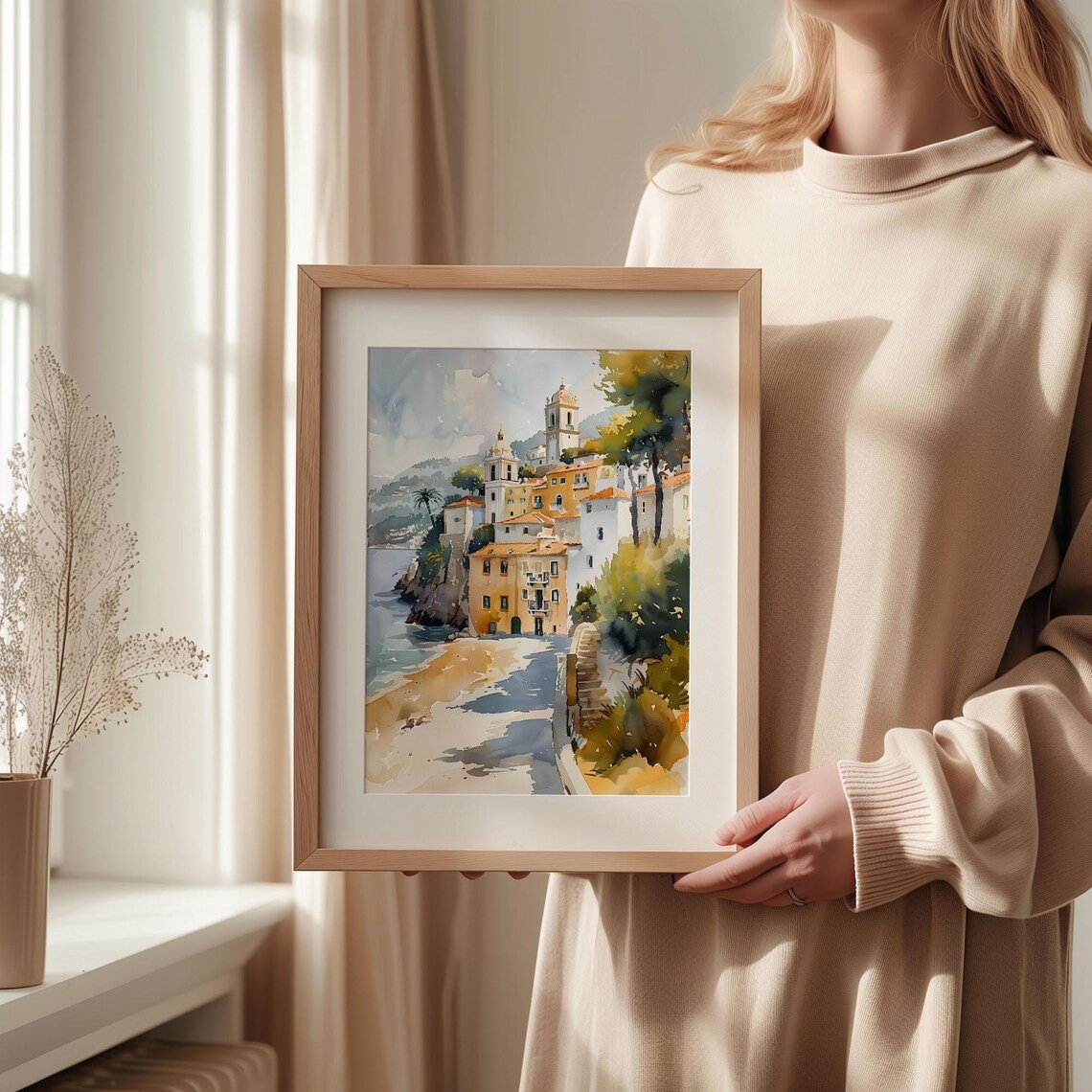 Cascais Watercolor Painting Travel Poster - Image 2