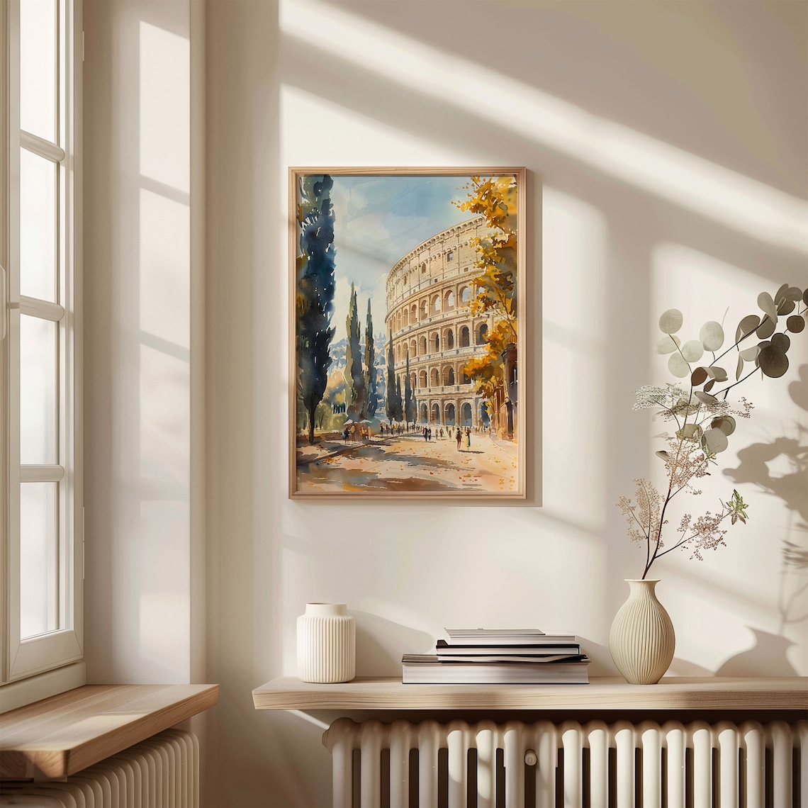 Rome Watercolor Painting Colosseum Travel Poster - Image 4
