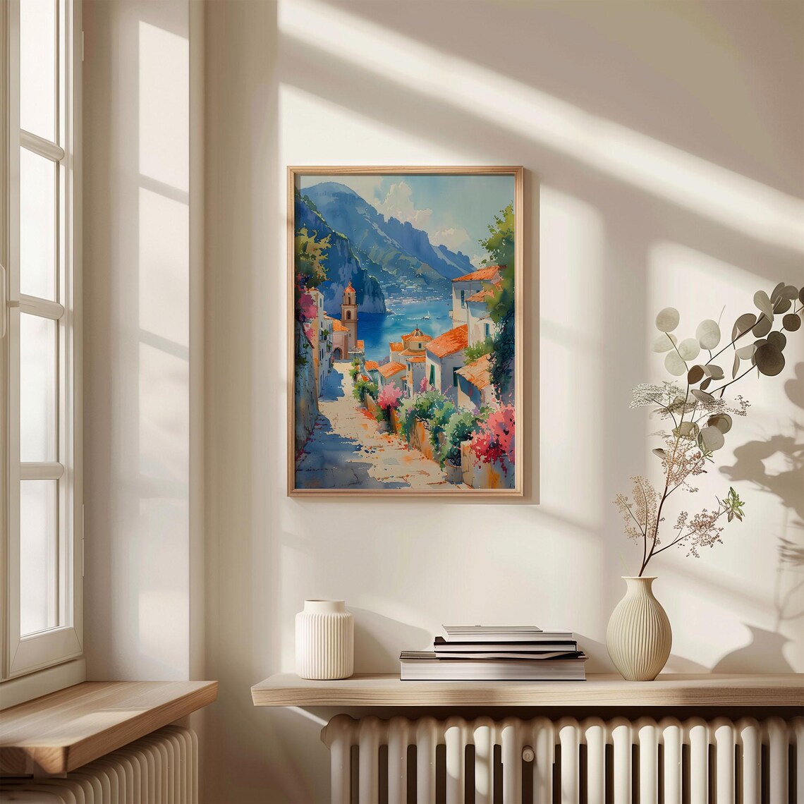 Amalfi Coast Watercolor Painting Italy Wall Art Amalfi Print Watercolor Poster Italy Painting Wedding Gift C30 526 - Image 4