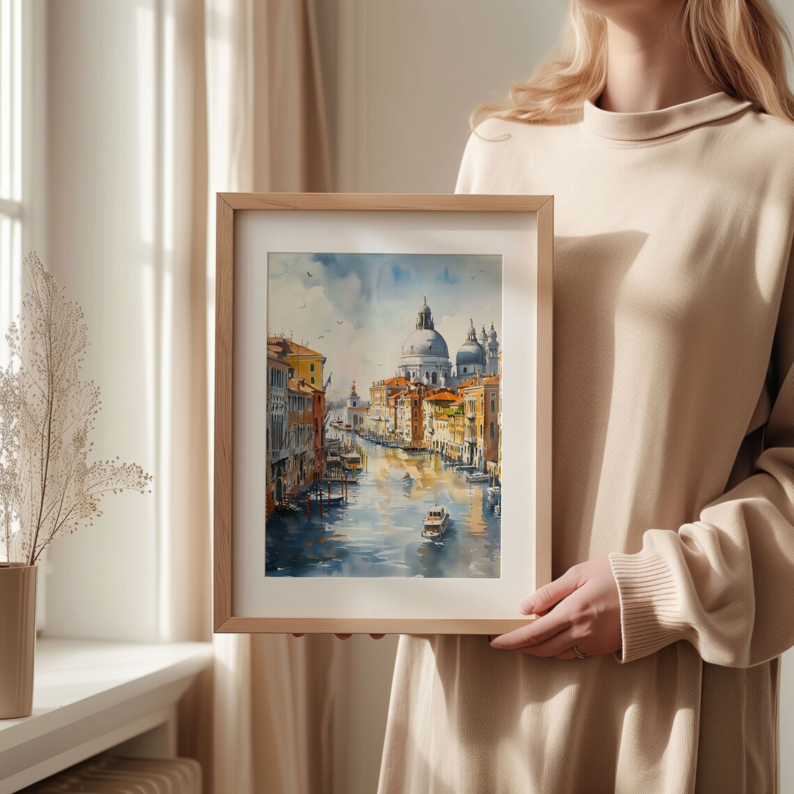 Venice Grand Canal Santa Maria Salute Domes Watercolor Poster - Image 2