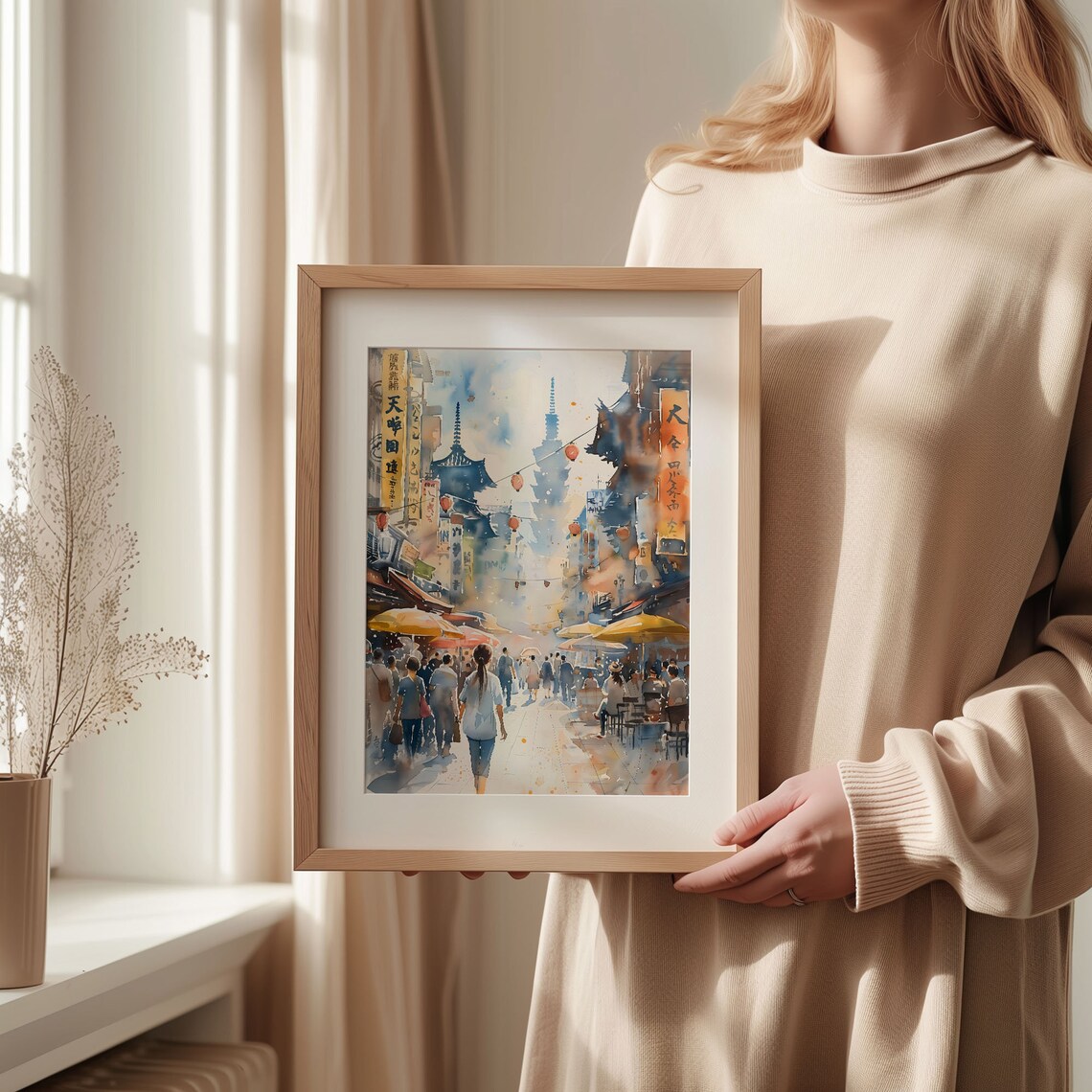 Tokyo Watercolor Painting, Japan Travel Poster - Image 2