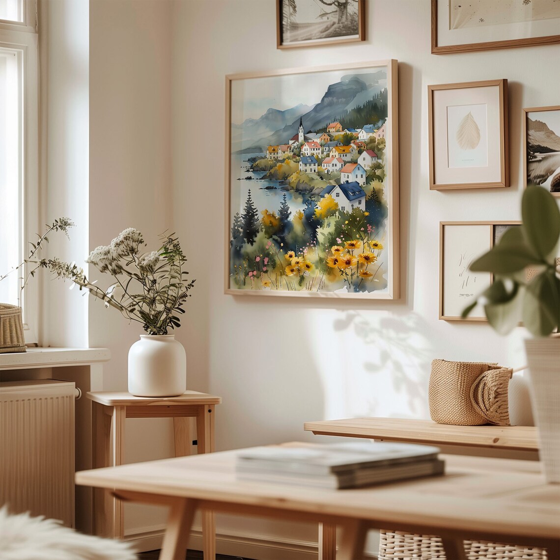 Reykjavik Watercolor Travel Poster, Iceland Wall Art - Image 3
