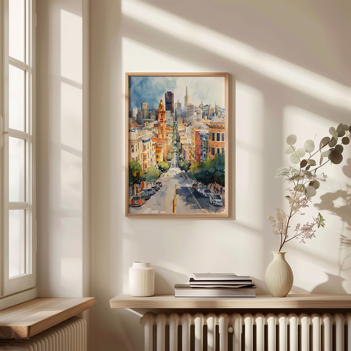 San Francisco Watercolor Painting, Golden Gate Bridge Poster - Image 4