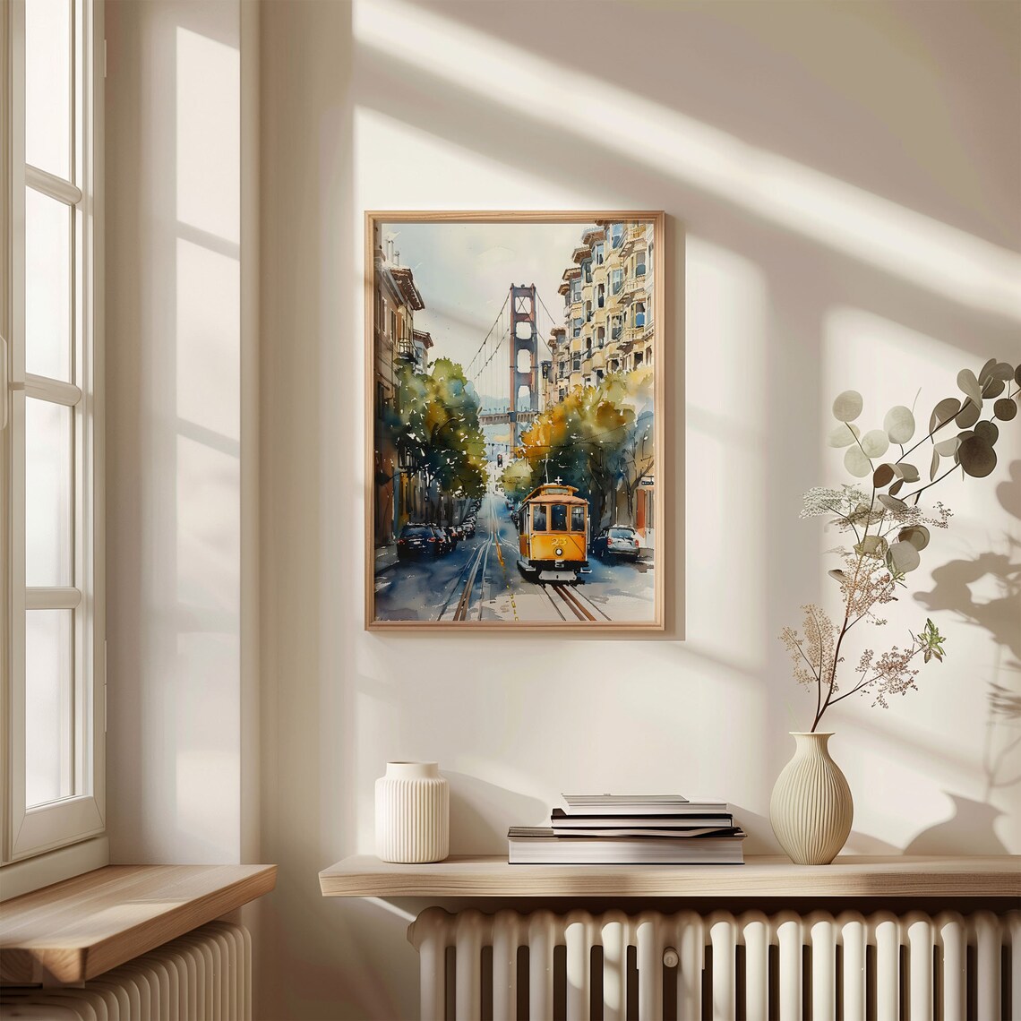 San Francisco Watercolor Painting, Golden Gate Travel Poster - Image 4