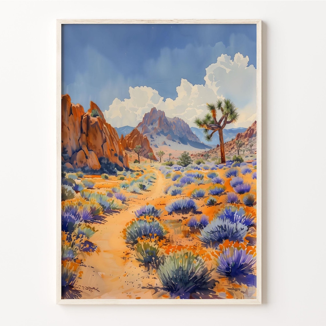 Joshua Tree Watercolor Painting National Park Art Print