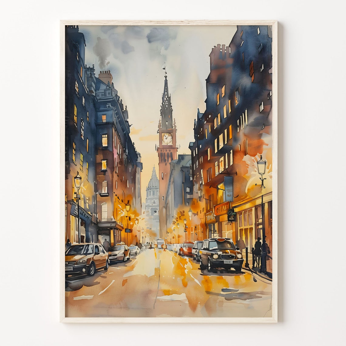 Watercolor Painting London Nightclub Poster Music Venue Wall Art Print London Architecture Travel Poster C30 77