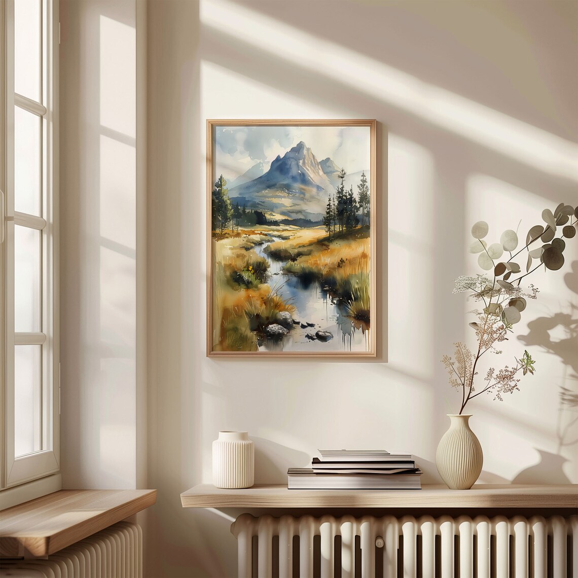 Scottish Highlands Watercolor Landscape Art Print - Image 4