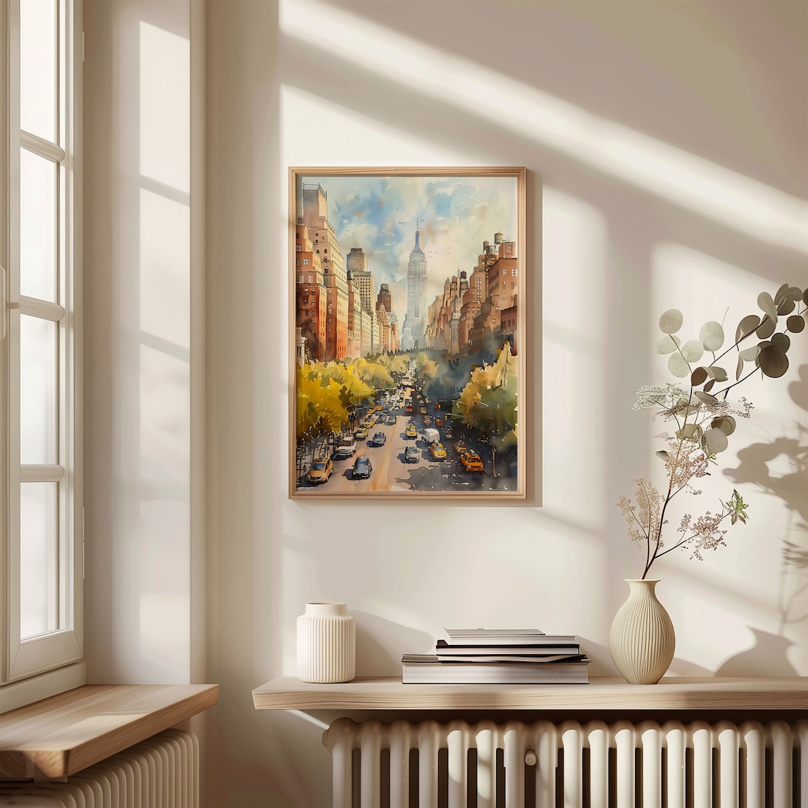 New York Watercolor Travel Poster, Retro United States - Image 4