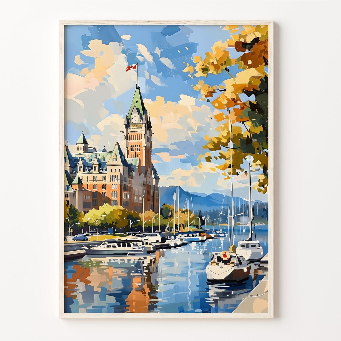 Victoria Watercolor Travel Poster, Wall Art Print