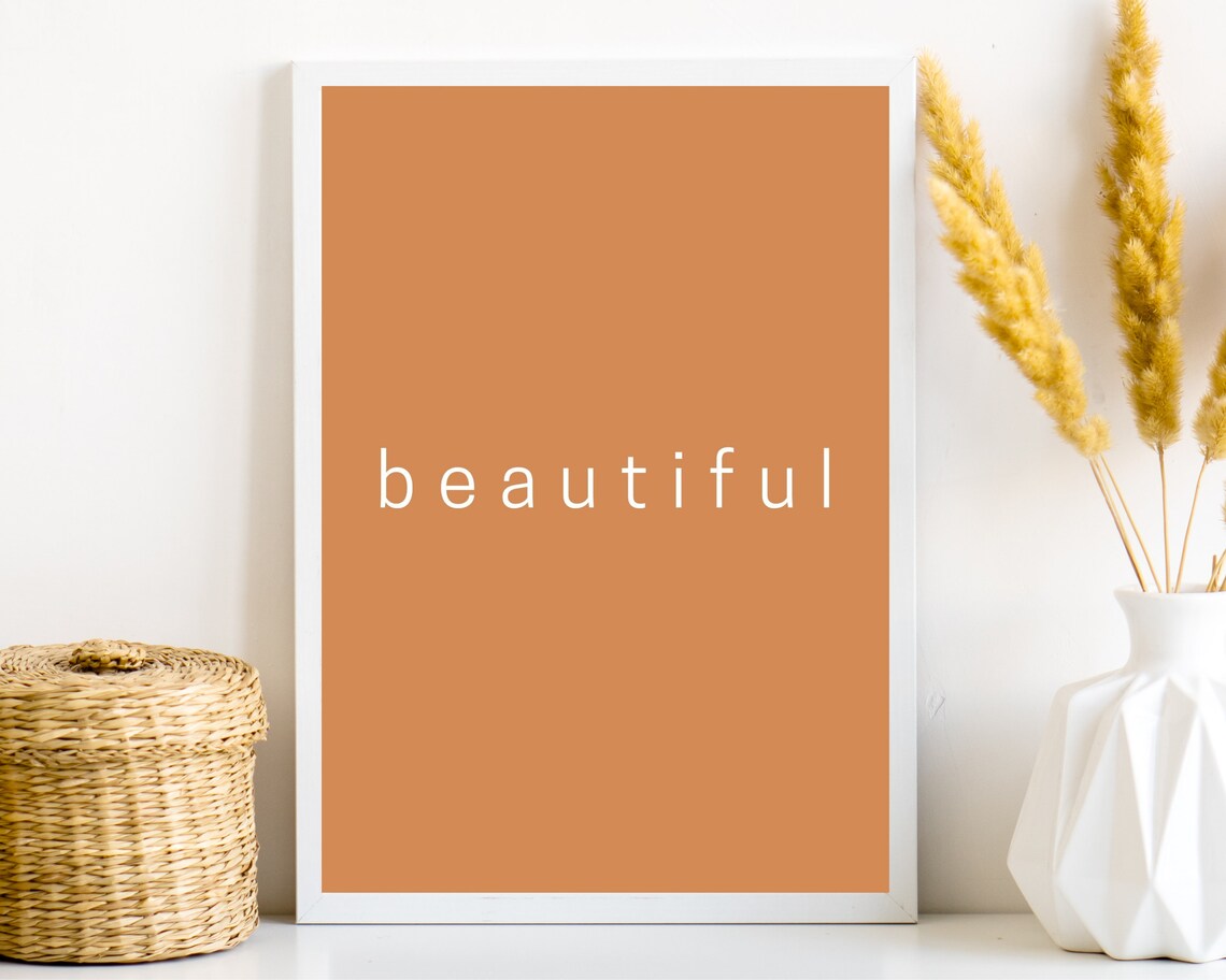 Beautiful Word Art Poster in Warm Terracotta for Calm Spaces