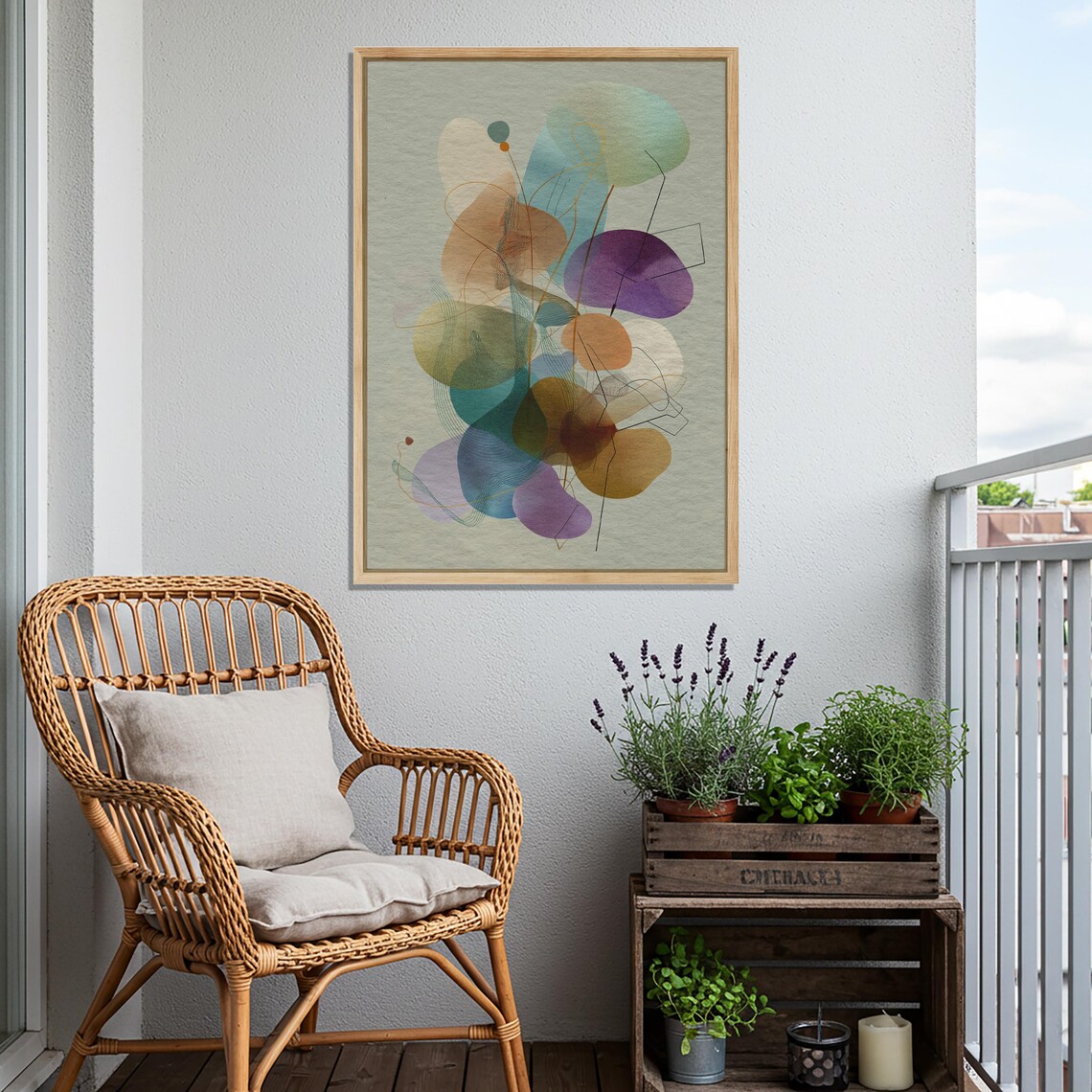 Soft Overlapping Organic Blobs Abstract Watercolor Minimalist Poster
