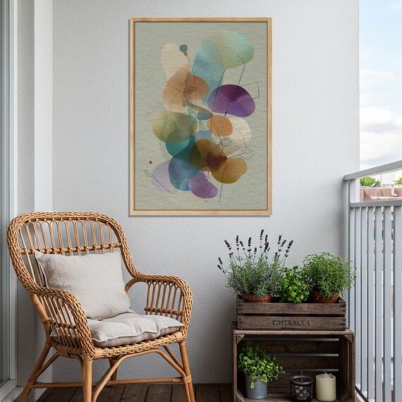 Abstract Wall Art Wooden Decor Framed Wood Print Modern Kitchen Minimalist Colorful Poster Scandinavian Hanging